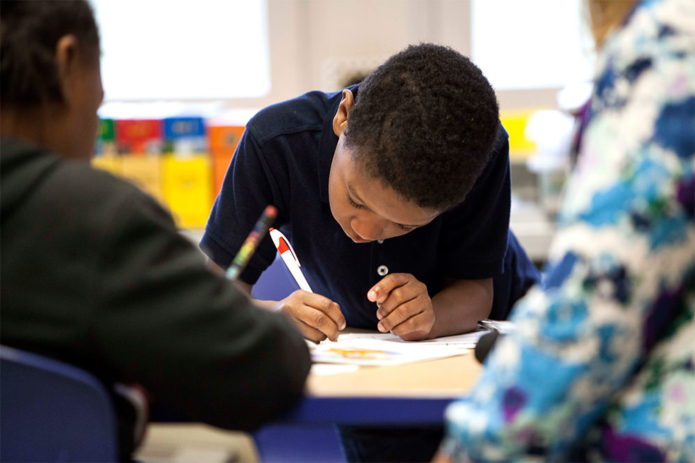 Child writing during Writing Workshop